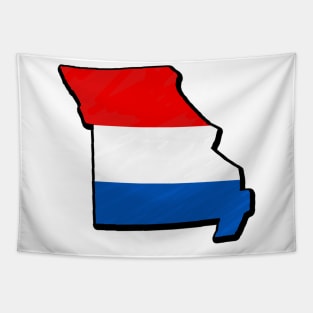 Red, White, and Blue Missouri Outline Tapestry