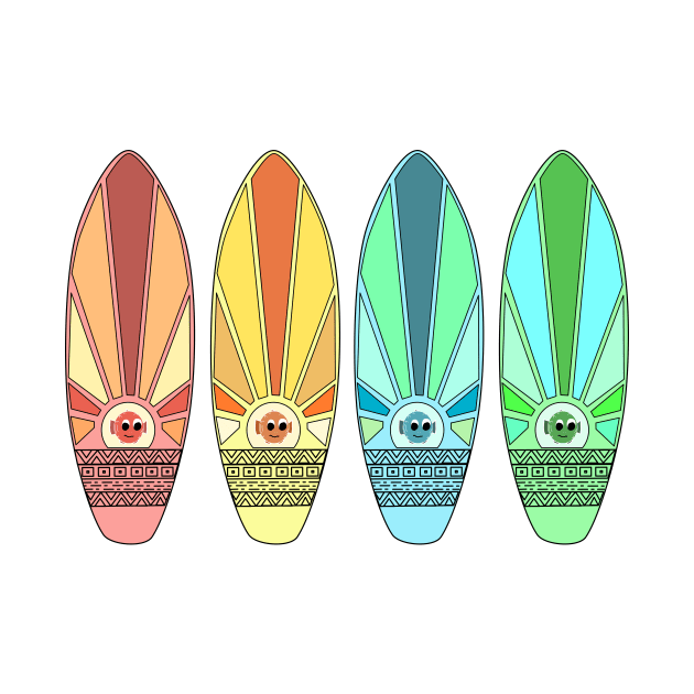 Puffer fish surfboards by Sci-Emily