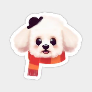 Cute Bichon Frisé Drawing Magnet