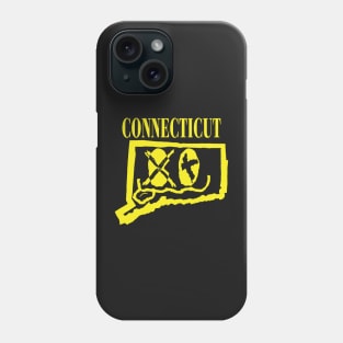 Connecticut Grunge Smiling Face Black Background Phone Case