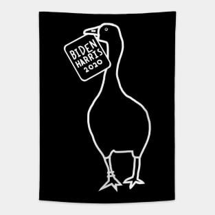 Whiteline Goose with Stolen Biden Harris Sign Tapestry