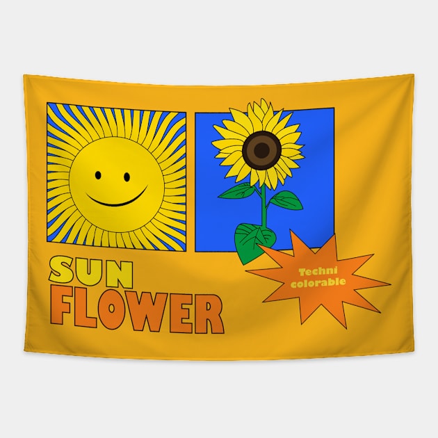 Sunflower Sunshine Tapestry by technicolorable