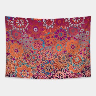 Psychedelic Ombre Flower Doodle Tapestry