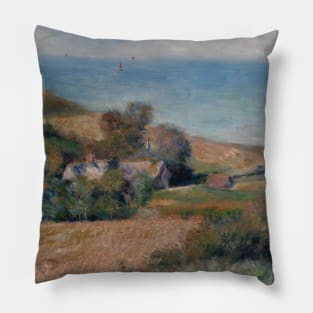 View of the Seacoast near Wargemont in Normandy by Auguste Renoir Pillow