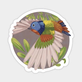 Flying Painted Bunting Dot Magnet