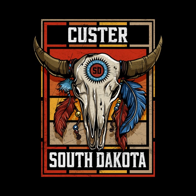 Custer South Dakota Native American Bison Skull by SouthDakotaGifts