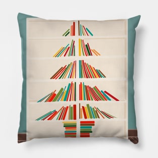 Merry Christmas Bookshelf Tree Pillow