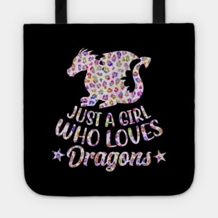 Just A Girl Who Loves Dragons Confetti Leopard Tote