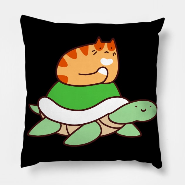 Tiny Tabby and Turtle Pillow by saradaboru