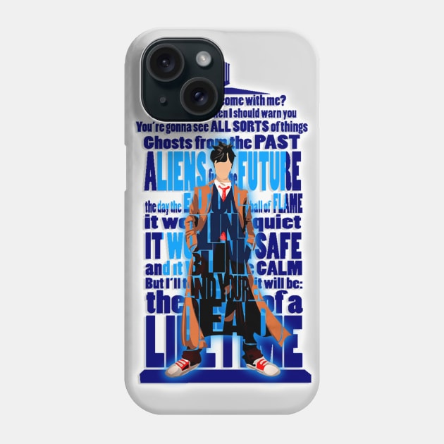 10th Doctor Typograph Phone Case by Dezigner007