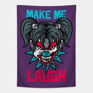 Scary Clown "Make Me Laugh" Funny Tapestry