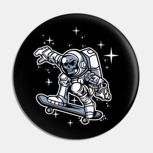 ASTRONAUT SKULL SKATEBOARD Pin