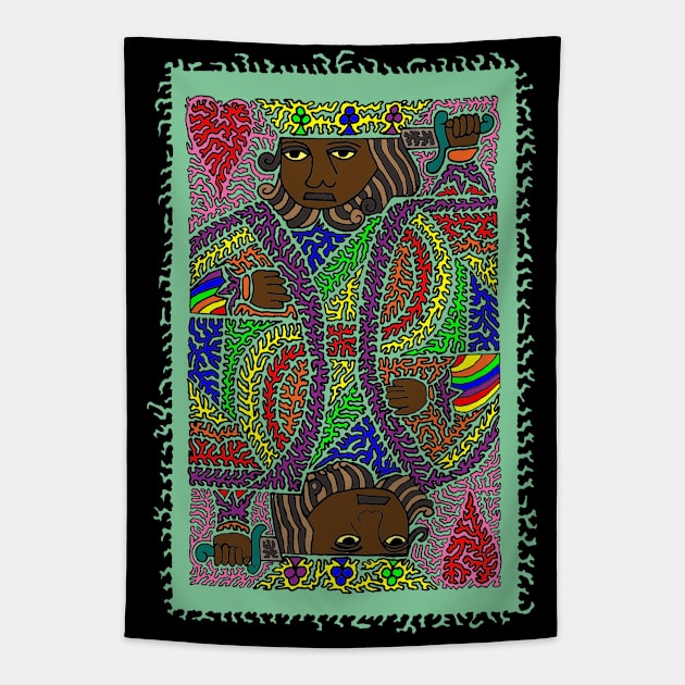 King of Hearts - Rainbow Edition Tapestry by NightserFineArts