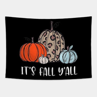 It's Fall Y'all Shirts Women Halloween  Pumpkin Thanksgiving Top Tees Tapestry