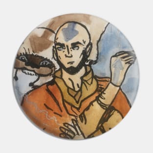 Avatar Aang Watercolour Pin