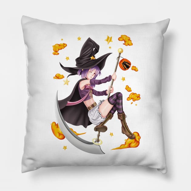 Karin Halloween Background Pillow by Antonydraws