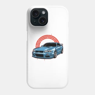 Nissan GTR R34, Skyline GTR R34 JDM Car Phone Case