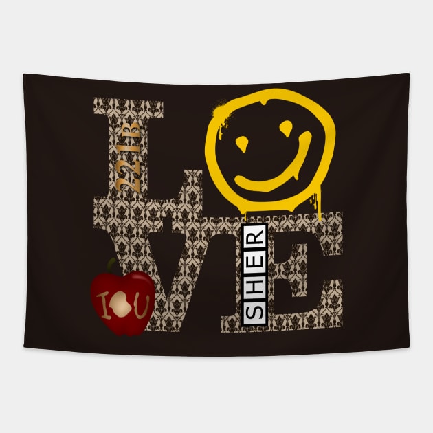 LOVE Sherlock Tapestry by designedbygeeks