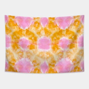 Orange and Pink Technicolor Tie-Dye Tapestry