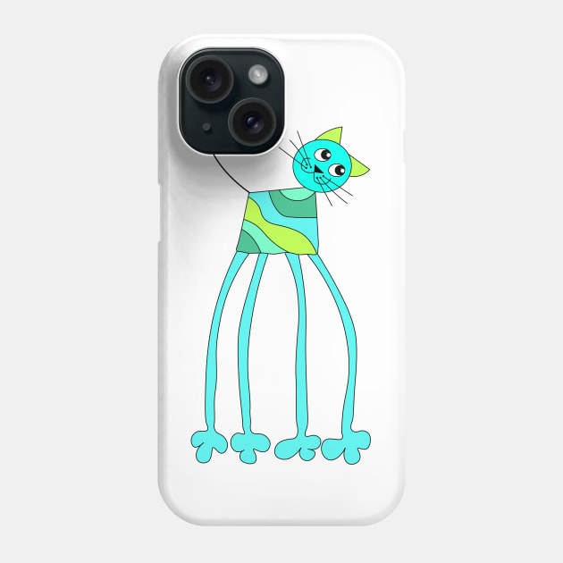 super funny Cat Doodle Phone Case by Hispaniola-Fineart