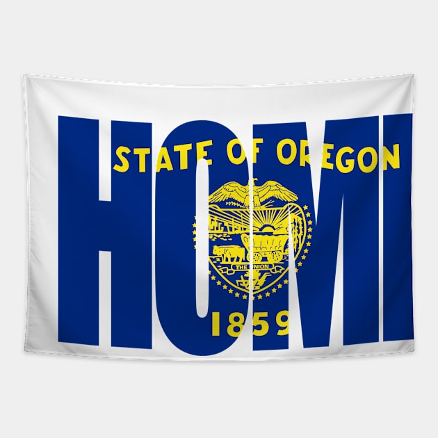 Oregon Home - State Flag Tapestry by DonDota