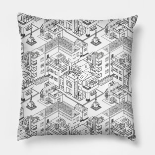 Small cozy town life Pillow