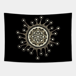 Virus Mandala (Inverted Yellow) Tapestry