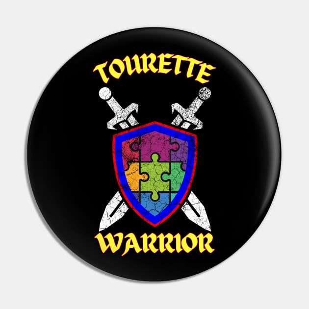 Tourette Warrior Puzzle Shield Pin by chiinta