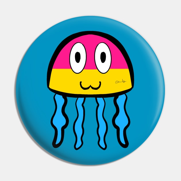 Pansexual Pride Jellfish Pin by AlienClownThings