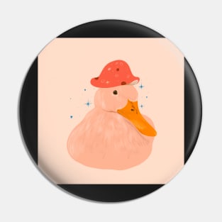 Cute duck in a mushroom Pin