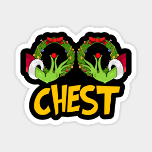 Chest Nuts Christmas Funny Matching Couple Chest Magnet