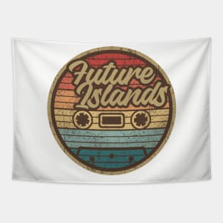 Future Islands Retro Cassette Circle Tapestry