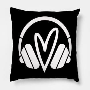 Listen to Your Heart Headphones Music Lover Intuition Inner Voice Pillow