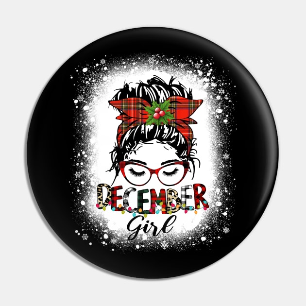 Bleached Messy Bun December Girl Christmas Lights Birthday Pin by Magazine