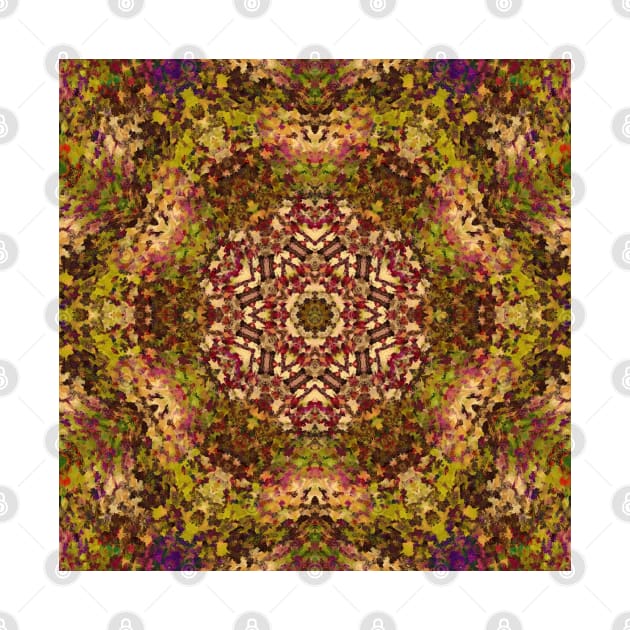 Digital Mandala Yellow Red and Purple by WormholeOrbital