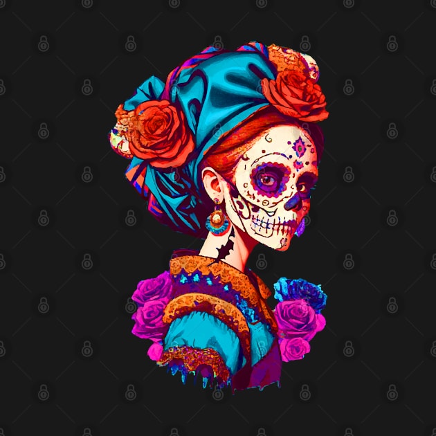 Sugar Skull Halloween. Girl with a Pearl Earring by CatCoconut-Art