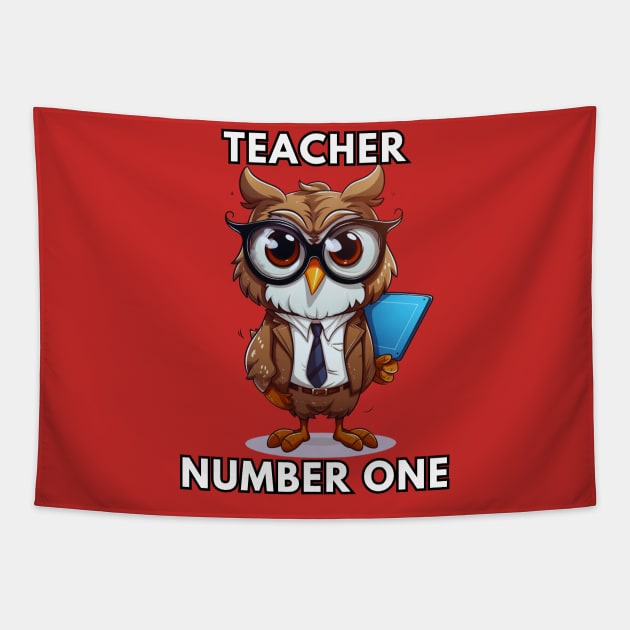 Teacher Number One Gift Tapestry by NatashaCuteShop