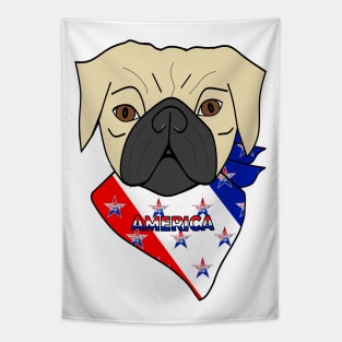 Fourth Of July, Pug Lover Tapestry