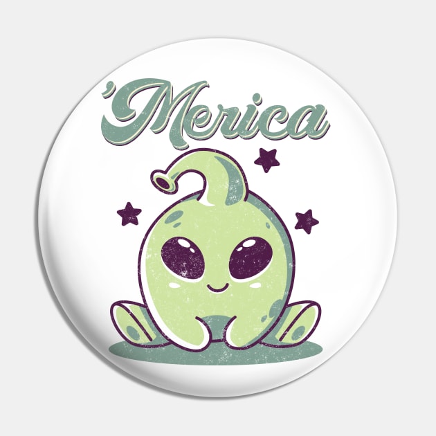 Aliens Merica Retro Cute Animals Men Women Youth Kawaii Aesthetic Pin by alcoshirts