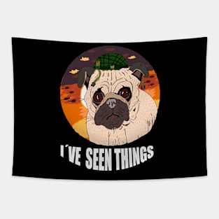 funny pug Tapestry