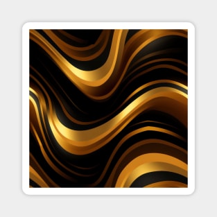 Golden Harmony: Abstract Stripes in Luxe Gold Magnet