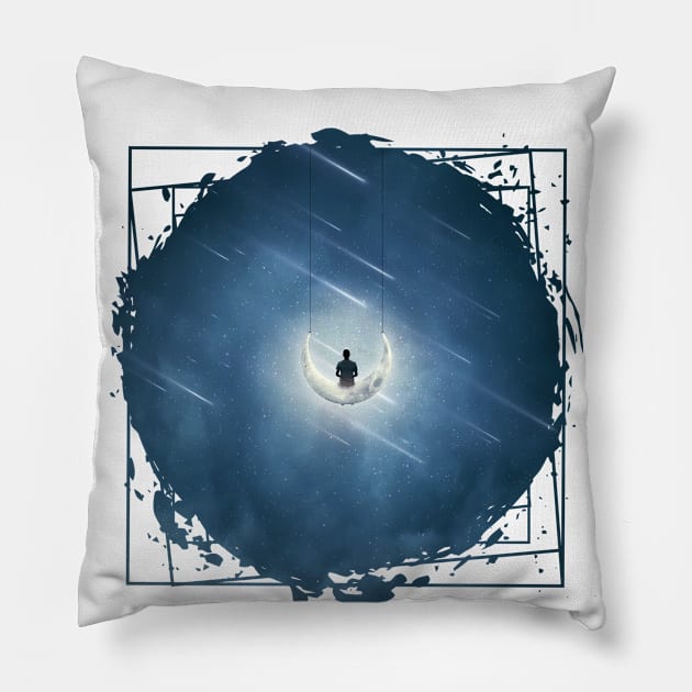 swing moon Pillow by psychoshadow