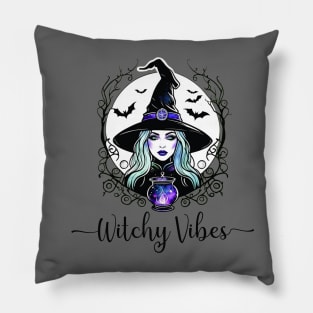 Witchy vibes brew halloween potion Pillow