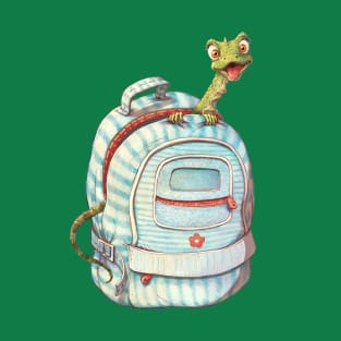 Lizard in Backpack T-Shirt