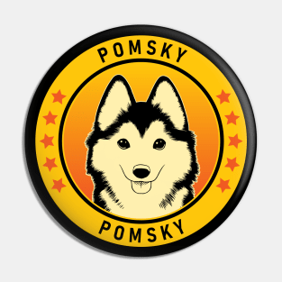 Pomsky Dog Portrait Pin