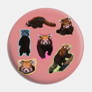 Red Panda Pattern Pin