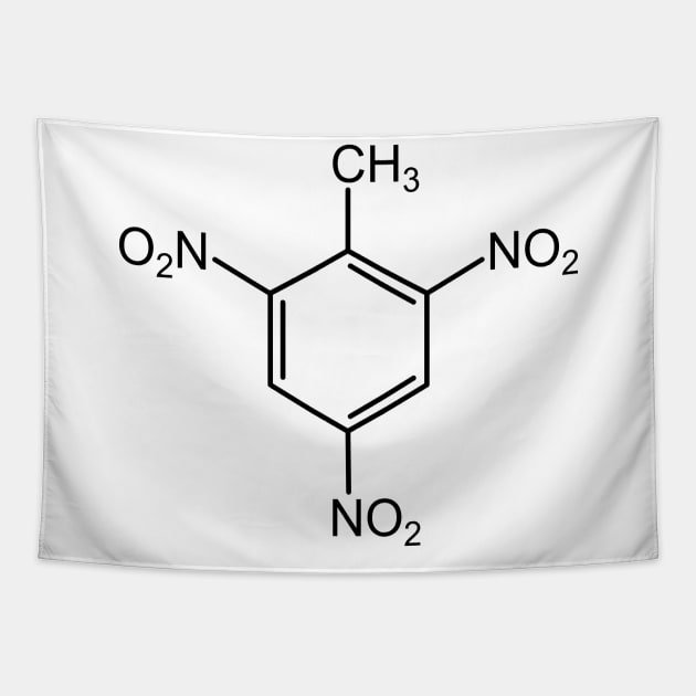 TNT Molecule Chemistry Black Design Tapestry by YSDshirt