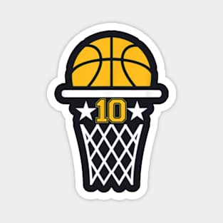 10 Years Old Boy 10th Birthday Basketball Theme Magnet