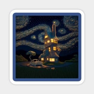 Starry Night Over The Burrow Magnet