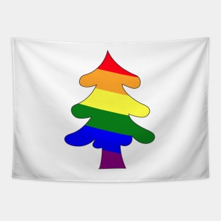 Gay rainbow Christmas tree. Xmas and new year celebration. Tapestry